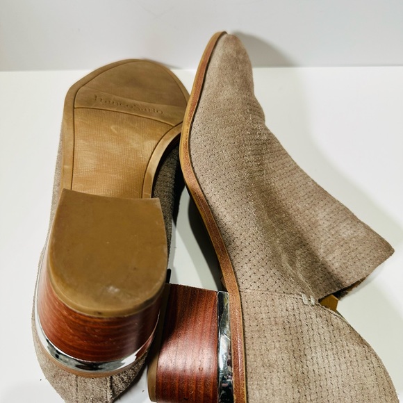 Franco Sarto Womens Ankle Boots Block Heel Suede Perforated Size 8N - Picture 5 of 5